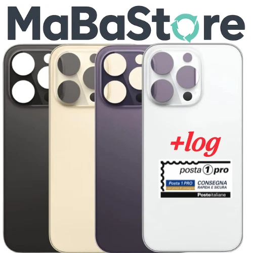 BACK COVER SCOCCA POSTERIORE VETRO PER APPLE IPHONE 14 PRO BIADESIVO 3M BIG HOLE - Immagine 1 di 1