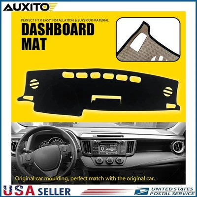 Черный коврик-накладка на приборную панель автомобиля для Toyota RAV4 2013 2014 2015 2016 2017 2018 годов выпуска - Изображение 1 из 4