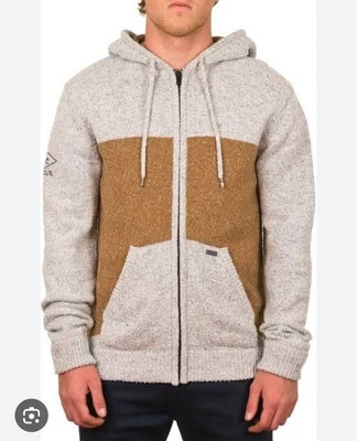 Ripcurl Neps Blocked Zth Jumper Hoodie Full Zip Mens Large Slim Fit Grey Brown - Image 1 of 4