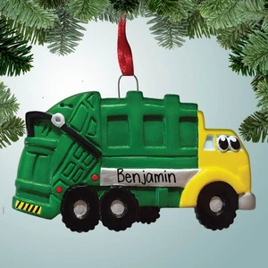 Garbage Truck Toy with Eyes - Personalized Christmas Ornament - Picture 1 of 1