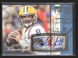 2014 SAGE Auto Football Platinum 25/25 Zach Mettenberger #A33 Rookie Auto RC - Picture 1 of 2
