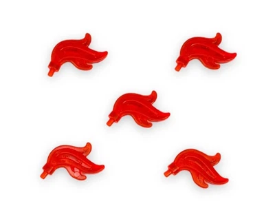 NEW 5x  LEGO Trans-Neon Orange Minifig Plume Feather Triple Compact/Flame Parts - Image 1 of 4