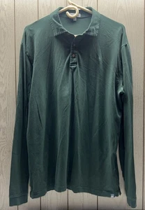 Camisa Polo Peter Millar Manga Larga Para Hombre Mediana Verde Pima Mezcla Algodón Elástica - Imagen 1 de 6