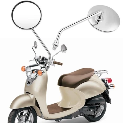 Хромированные круглые боковые зеркала заднего вида для мотоцикла Yamaha Vino 125 куб. см 50 куб. см X2 - Изображение 1 из 4
