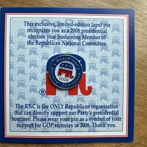 Prendedor de solapa edición limitada Convención Nacional Republicana 2008 RNC Trump McCain - Imagen 1 de 3