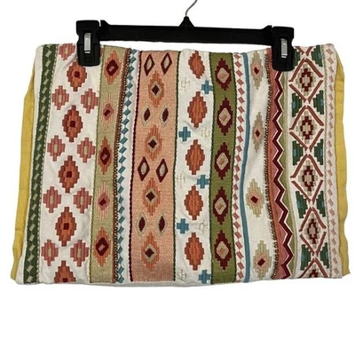 Pier 1 Imports Embroidered Cotton Linen Beaded Throw Accent Pillow Sham 12"X17" - Image 1 of 4