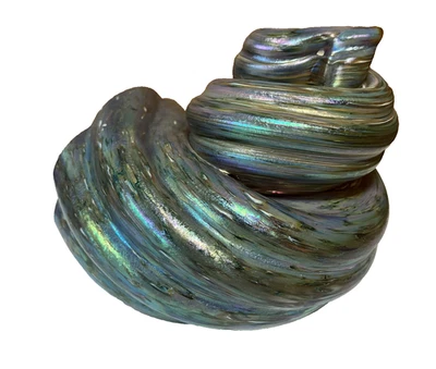 Vintage Michael Cohn art glass shell form paperweight fine amazing unusual - image 1 of 4