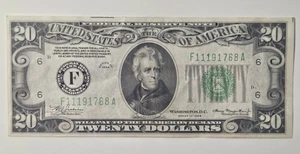 1934 $20 U.S. Federal Reserve Note ATLANTA DISTRICT NO Tears & NO Pinholes - Picture 1 of 6
