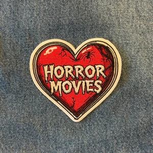 3.5 Inch Patch Iron, Horror Movies lover, Halloween, Heart, Embroidery - Picture 1 of 3