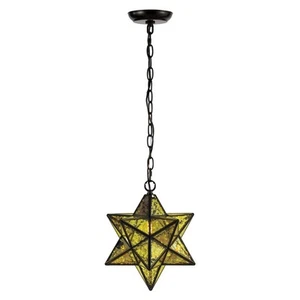 JONATHAN Y JYL9072D Stella 12" Wide LED Pendant, Oil Rubbed Bronze / Yellow Merc - Picture 1 of 3