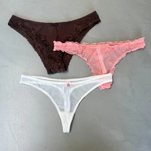 3 x Urban Outfitters Pants/Briefs/Thongs. Pink/White/Brown. Large. - Picture 1 of 7