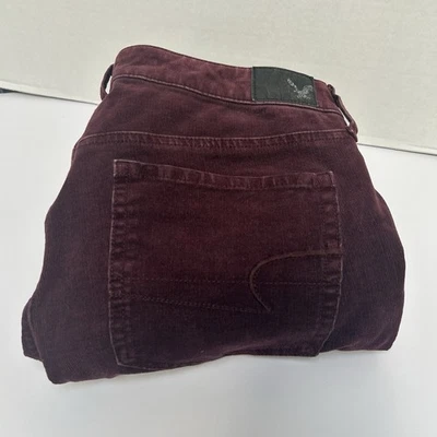 Jegging American Eagle 360 Super Elástico Granate Borgoña Pana Talla 8 Largo/Alto Foto 1 de 4