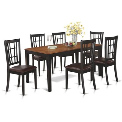 7  PC  Dining  room  set-Dining  Table  with  Leaf  and  6  Kitchen  Chairs - Image 1 of 4