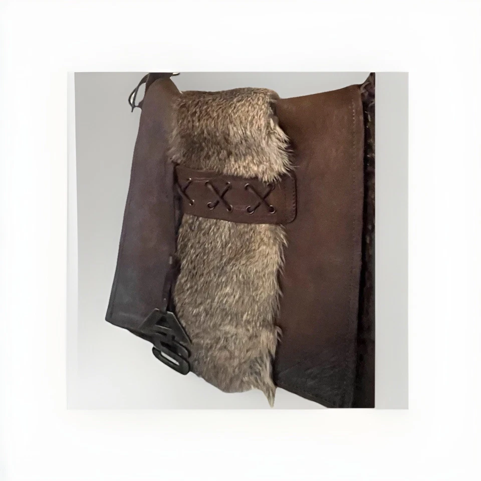 Bolso Bandolera Moderno Airstep Mid Cent Años 60 Cuero Borde de Piel Serie # Foto 1 de 4