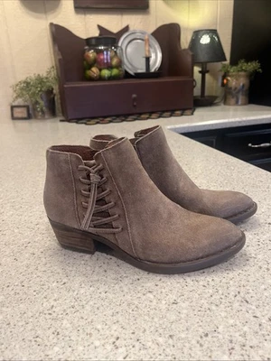 BORN Bessie коричневая замша деревенский искусственно состаренной кожи ботинок туфли 6 - Изображение 1 из 4