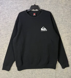 Quiksilver Sweatshirt Men's Large Black Surf Crew Neck Pullover - Picture 1 of 6