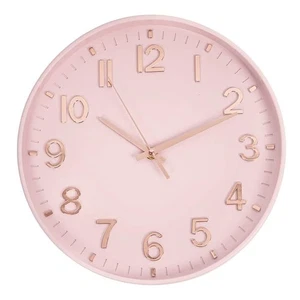 12 pulgadas Reloj de pared de cuarzo moderno - rosa - Imagen 1 de 4