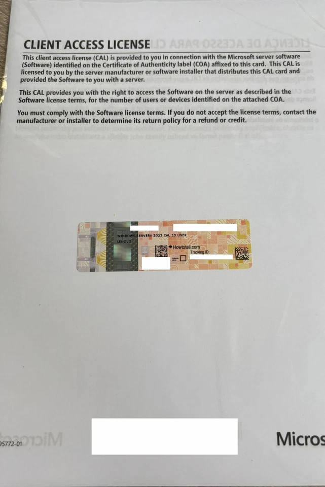 Microsoft Windows Server 2022 10 User CAL - Bild 1 von 1