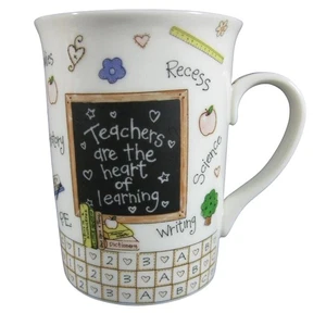 Teacher's Mug Coffee Cup Heart of Learning Joy Marie Brownlow 8oz Microwave Safe - Picture 1 of 6