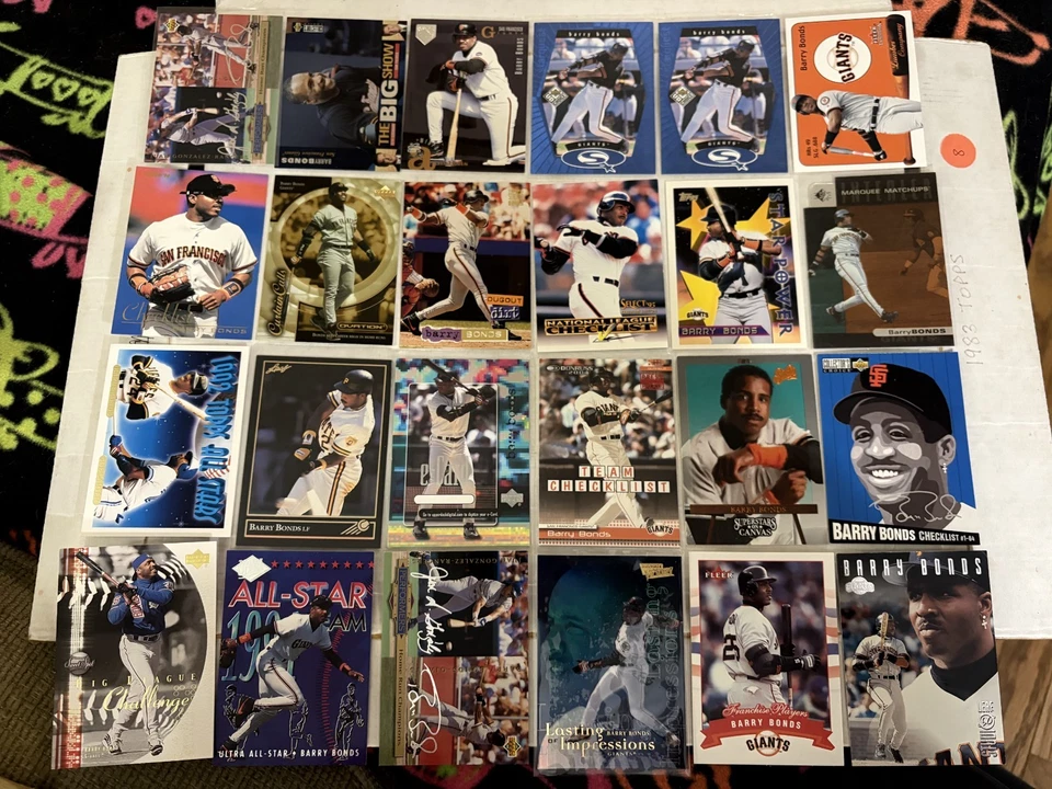 Lote de cartões de beisebol (410) Barry Bonds inserções base coleção piratas gigantes - Imagem 1 de 4