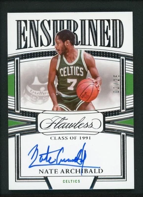 2022-23 NATE ARCHIBALD 02/25 AUTO PANINI FLAWLESS ENSHRINED CLASS OF 1991 - Image 1 of 2