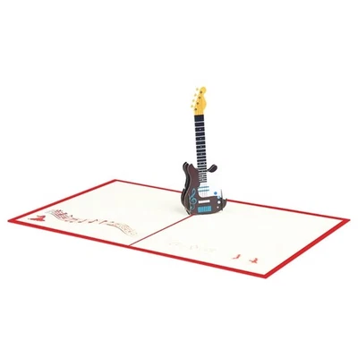 3D Father Day Instrument Guitar Greeting Card Message Card Ornaments - Imagem 1 de 4