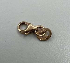 BH 14k Rose Gold Pear Shape Lobster Fish Lock 6.9 mm Clasp Made In  Italy - Foto 1 di 5