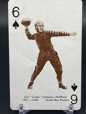 1963 STANCRAFT FOOTBALL PLAYING CARDS Earl Curly Lambeau Red Back  - Image 1 of 2