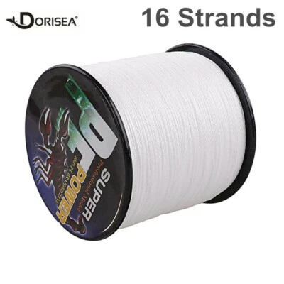 16 Strands 100M-2000M 20lbs-500lbs White Hollow pe Dynema Braided Fishing Line - Image 1 of 4