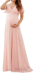 Ever-Pretty Women's Ruffles Sleeve V Neck Empire Waist Maternity Dress: UK 16 - Picture 1 of 6