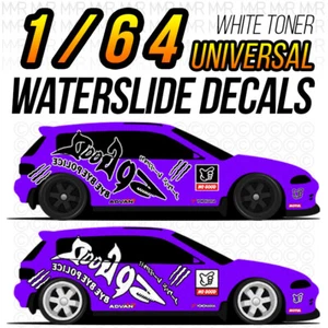 1/64 NO GOOD RACING SHARK Custom White Toner WaterSlide Decal for Hot - Picture 1 of 14