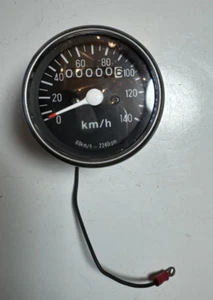Motorcycle Mini Speedometer Vintage Chopper- Chrome- km/h Good condition works ! - Picture 1 of 4
