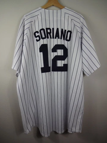 New York Yankees Jersey Pinstripe Alfonso Soriano #12 Majestic Vintage 90s Cover