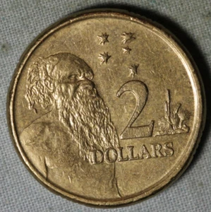 Australia 2008 ~Aluminio-Bronce 2 Dólares ~ Hombre Aborigen ~99 ¢ Envío - Imagen 1 de 2