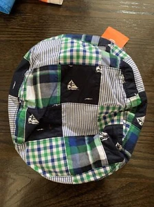 Nwt Gymboree Newsboy Cap Hat Plaid With Sail Boats Size M - Picture 1 of 4