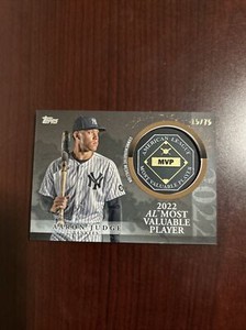 2023 Topps Update Aaron Judge Black MVP Medallions Relic Gold /75 Yankees *Mint*