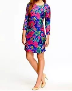J. Crew Jules Twill Multicolor Ashbury Floral Print Shift Dress Pockets Size 6 - Picture 1 of 8