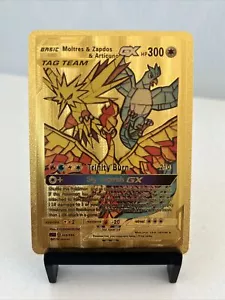 Tarjeta Brillante Sky Legends GX Metal Oro - Lámina Dorada Tarjeta Pokémon Fan Art Exhibición - Imagen 1 de 10