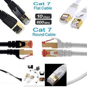 Ethernet Cable RJ45 Cat7 10GBPS Network Gold Ultra-Thin LAN Lead SSTP Patch LOT - Picture 1 of 60