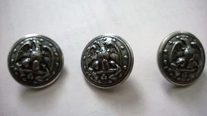 VINTAGE "NAVY" or"MARINE CORP."SILVER TONE METAL BUTTONS (3) 7/8" diameter - Picture 1 of 3