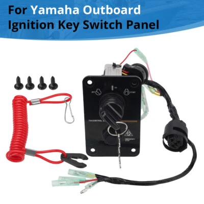 NEW Outboard Single Engine Key Switch Assembly Panel For Yamaha 704-82570-12-00 - Image 1 of 4