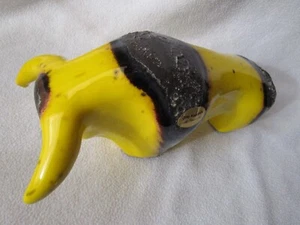 OTTO Keramik Design Stier Kunstobjekt Bulle gelb schwarze Lava-Streifen 25x11x12 - Bild 1 von 8