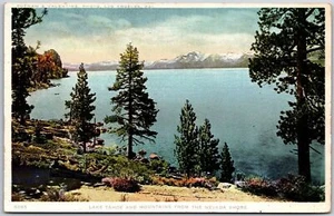 Lake Tahoe And Mountains From Nevada Shore Panorama Variety Of Outline Postcard - Picture 1 of 2