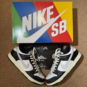 Nike x HUF Dunk Low SB San Francisco Black White UK 9 US 10 EUR 44 Lot - Picture 1 of 8