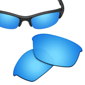 2Pairs Replacement Lens for-OAKLEY Flak Jacket Sunglasses Silver&Blue Polarized - Picture 1 of 5