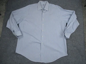 Brooks Brothers Mens Shirt 18 35 White Blue Pinstripe Makers Merchants Made USA - Picture 1 of 17