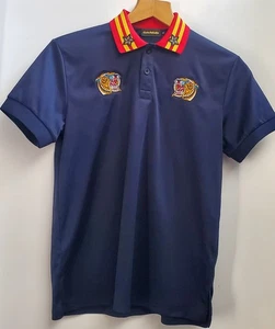 Karter Collection Polo Shirt M Howlett Navy/Rd/Yel Stripe Collar Fighting Tigers - Picture 1 of 8