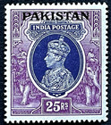 PAKISTAN KGV1 1947 SG 19 25R SLATE-VIOLET & PUPLE MOUNTED MINT, CAT VAL £120