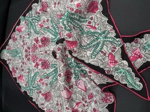 1960s Vintage Silk Shell Starfish Print Twin-Tip Scarf by Baar and Beards - Picture 1 of 14