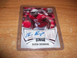 2021 Leaf Draft Silver NFL Football Baron Browning Rookie Auto Card Brancos - Picture 1 of 2